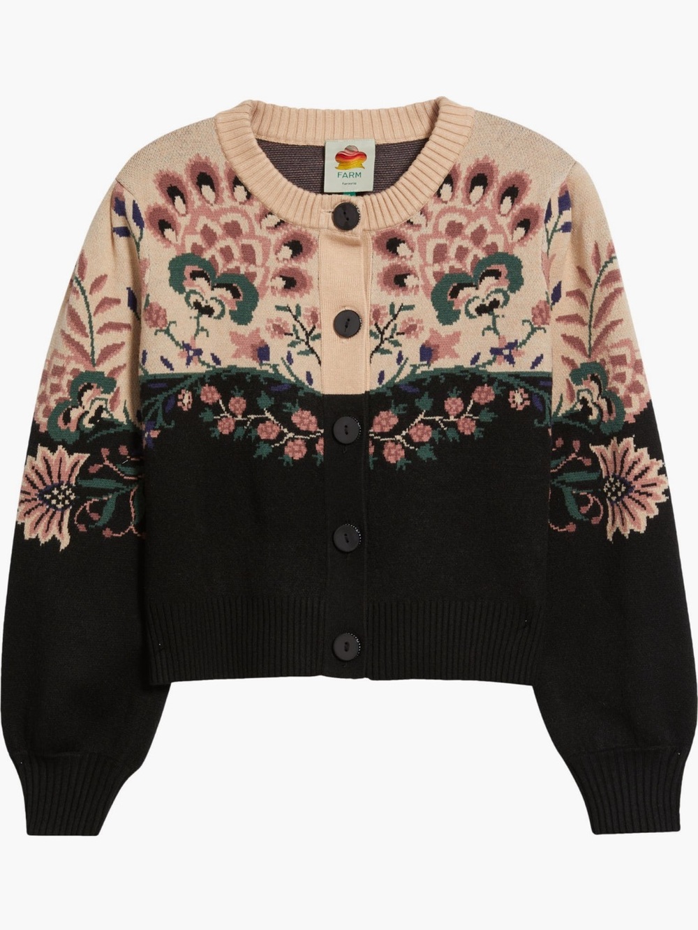 FARM Rio Belle Garden Mixed Knit Cardigan Size Large NWT - Picture 4 of 9